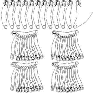Cindeer 200 Count Curved Safety Pins Size 3, 2" / 50mm Quilting Basting Pins, Bent Safety Pin for Quilting and Knitting (Silver)