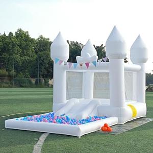 Amazon.com: 12.5FTx7.1FT White Inflatable Bounce House Inflatable Castle with Slide and Ball Pool Indoor and Outdoor Toys for Active Kids Used for Inflatable Products for Birthday Parties and Holiday Decorations : Toys & Games