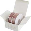 MEEDEE Rose Gold Velvet Ribbon 1 Inch Single Face Nylon Velvet Ribbon 2 Rolls 20 Yards Pink Christmas Ribbons for Christmas Tree, Gift Wrappig, Rustic Wreath, Velvet Bow Making, Home Decor