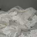 EllieHouse Chapel Length 2 Tier Sequin Lace Wedding Bridal Veil For Bride E74 (White)