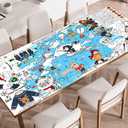 Winter Tablecloth Decorations, Holiday Crafts for Kids, Essentials Winter Themed Coloring Games Activities Gifts Poster Banner Table Cover for Holiday Children Family School Party Decor