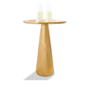COZAYH Farmhouse Pedestal Small End Table Round Martini Table Wood Plant Stand Rustic Drink Table for Small Space Living Room, Bedroom, Natural Wood