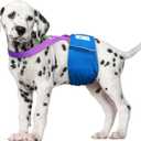 Paw Inspired Dog Diaper Suspenders with Velcro Fasteners | Stretchy Adjustable Suspenders for Female and Male Disposable and Washable Diapers | Fits Small, Medium and Large Size Pets (XS/S, Purple)