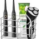 Urbanstrive 304 Stainless Steel Bathroom Toothbrush Holder Toothpaste Holder Stand Bathroom Accessories Organizer (Silver, Large)