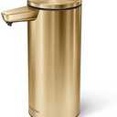 simplehuman 9 oz. Touch-Free Automatic Rechargeable Sensor Pump, Brass Stainless Steel 