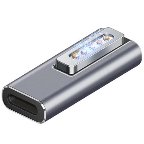 100W Magnetic Charger for MacBook Air - Mag netic L-Tip USB C Female to T-Tip Male Adapter, Fast Charging Type-C PD Power Converter Safe 2 Support for MacBook Pro Air 2013-2015 2017 A1465 A1466