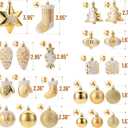 Mr. Pen- Assorted Christmas Tree Ornaments Set, 77 pcs, Gold Holiday Ornaments, Shatterproof Plastic Decorations with Gold Hanging Thread, Classic Ball & Festive Shapes for Christmas Tree Dcor