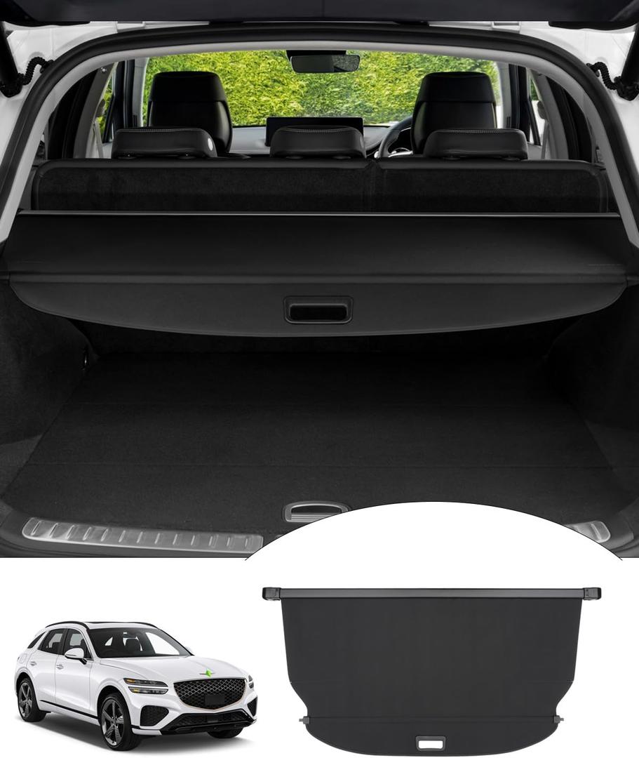 Powerty Cargo Cover for 2022-2025 2026 Genesis GV70 Accessories Retractable Trunk Cover Security Shielding Shade Cargo Luggage Cover
