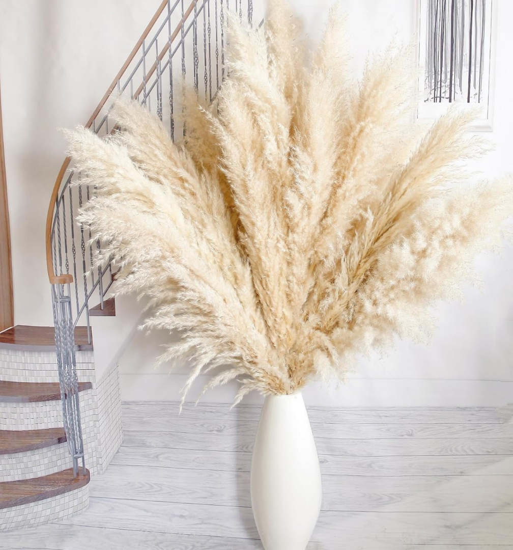 10pcs 40'' Pampas Grass Tall Decor - Pompas Floral, Tall Pampas Grass for Floor Vases, Living Room Floor, Floor Plants, Plumas para, and Grass Wall Decor