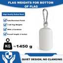 Flag Weights for Bottom of Flag 3 LB, Heavy Duty Flag Counter Counterweight to Keep Flags Straight in Wind, Outdoor Flag Pole Weight with a Carabiner for Internal Halyard System