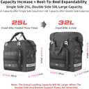 Rhinowalk Motorcycle Saddlebag Waterproof Luggage Bag Quick Release Motorcycle Side Bag 25L Fits Most Adventure and Sports Bike Motorbike Racks (Black, 1 pcs)