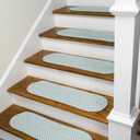 Colonial Mills Milton Houndstooth Tweed Stair Treads - Blue 8"x28" (Set 4)