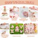 Fairy First Birthday Decoration 5PCS Floral Fairy Princess Cardboard Cutout Pink Stand Up Prop Mushroom Door Backdrop Yard Stake for Enchanted Woodland Fairytale Party Decor, 1.0619.49 in/49.5 cm x 19.69 in/50 cm