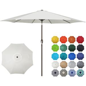 Blissun 10FT Outdoor Patio Umbrella, Outdoor Table Umbrella, Yard Umbrella, Market Umbrella with 8 Sturdy Ribs, Push Button Tilt and Crank