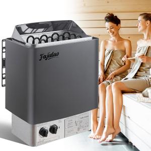 Sauna Heater, 6KW 110V Electric Sauna Stove with Bracket, Adjustable Temp & 3H Timer Dry Sauna Heater for Max 318 Cu.ft Saunas Rooms, Home Sauna, Commercial