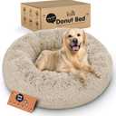 Donut Dog Bed - Premium Comfort for Anxiety Relief - Fluffy & Calming Design with Ultra-Plush Support | Cozy Round Dog Bed with Super Soft Circle Style (Beige, X-Large)