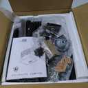 Nightstand with Charging Station, Small Bedside Table with Gold Frame, Morden Night Stand, End Table, Bedside Furniture, Side Table with Drawer and Shelf for Bedroom, Living Room (Black)