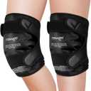 NEWGO Ice Pack for Knee Injuries Reusable, Knee Ice Pack Wrap Around Entire Knees for Replacement Surgery Recovery, Gel Cold Pack Wrap for Meniscus Tear, ACL, Swelling Pain Relief - 2 Pack Black