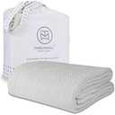 Threadmill Luxury Cotton Blankets for Twin Size Bed | All-Season 100% Cotton Twin Blanket for Bed | Herringbone Soft & Cozy Fall Thermal Blanket, 350GSM, 68x90 inches | Light Grey
