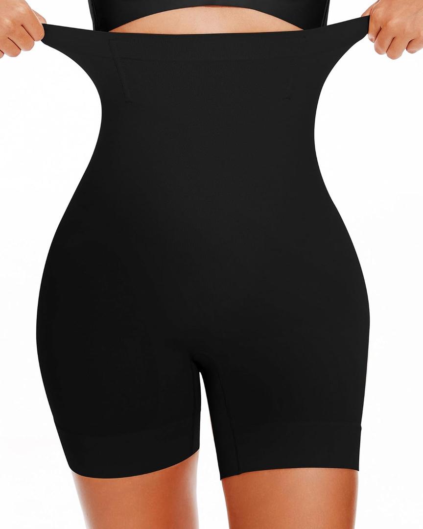 BESTENA Shapewear Shorts,High Waisted Shapewear for Women Tummy Control,Seamless Body Shaper Shorts Thigh Slimmer (Black)