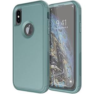 Diverbox for iPhone X Case/iPhone Xs Case [Shockproof] [Dropproof] [Tempered Glass Screen Protector ] Heavy Duty Protection Phone Case Cover for Apple iPhone X/XS (Pine Green)