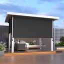 Integrated Outdoor Roller Shades 10'W x 8'H, Assembly Free Patio Blinds with 420GSM Upgraded Fabric, 95% UV Blockout Roller Window Shades, Sun Shades Outdoor Patio with Crank Handle for Indoor, Patio (Black)