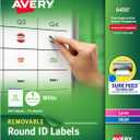 Avery Multiuse Removable 1" Round Labels with Sure Feed, 945 Small White Labels for Organization and Storage (6450)