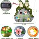 Nacome Solar Garden Outdoor Statues Frog with Succulent and 7 LED Lights - Lawn Decor for Patio, Balcony, Yard Ornament - Unique Housewarming Gifts