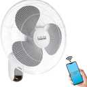 Comfort Zone 16-Inch Smart WiFi Wall Mount Fan, Oscillating 3-Speed Indoor Fan with App Control, Timer & Sleep Mode Quiet Adjustable Tilt, All-Metal Grille Space-Saving Cooling for Home or Office