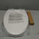 Toilet Seat Elongated, Slow Close Hinges, Four Non-Slip Bumpers, Easy to Install and Clean, Durable Plastic, White Two Sets of Mounting Parts Included