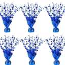 Miliocry 6 Pack Metallic Foil Spray Centerpiece Star Table Decoration Burst Table Centerpieces for Birthday Wedding Anniversary Graduation Holiday Party Supplies Decor Blue