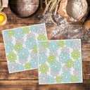 2 x Artoid Mode Light Blue Dahlia Floral Kitchen Dish Cloths, 12x12 Inch Quick Dry Microfiber Dishcloths for Kitchen Premium Dish Rags Set of 2