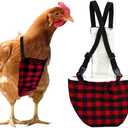 Chicken Diapers for Roosters, Hens, Ducks, Ducklings - Disposable Lining, Reusable, Adjustable, Size That FITS, Large, XL by Uni Infinity (Red and Black Plaid, Chicken Large, 1, Count)