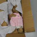 DR.DUDU Set of 2 Easter Decorations for Home- 14" Sisal Bunny Figurines with Carrot & Egg, Spring Straw Bunny Couple Farmhouse Centerpieces for Tables, Easter Rabbits Decor