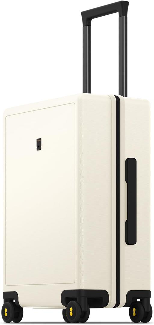 LEVEL8 Carry on Suitcase for Women Men, Carry-on Luggage Airline Approved, Travel Bag with Spinner Wheels, Lightweight Luminous Textured Hard Shell, Tsa Lock, 20 Inch, Cream White