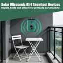 2026 New Solar Ultrasonic Bird Repellent Devices Bird Repeller Outdoor Bird Deterrents for Outside IP65 Pigeon Repellent Woodpecker Goose Deterrent for Patio Rooftops Porch Balconies(2)