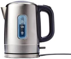 Basics Electric Stainless Steel Kettle for Tea and Coffee, BPAFree, Fast Boiling, Auto ShutOff, 1.1 Quarts, 1500W, Black and Silver