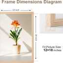 TONES FRAME DESIGN 12x18 Frame Natural Solid Wood Veneer 12 x 18 Frame with Shatterproof Plexiglass Wall Mounting Wooden Picture Frames 12x18 Poster Frame for Wall Display Home Decor, 12x18 - 1 Pack