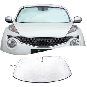 Windshield Sun Shade Compatible with Nissan Juke/Infiniti ESQ 2014-2017 Foldable Front Windshield Sunshade Protector, Block UV Rays Keep Your Car Cooler (Silver A)