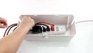 Power Strip Cover Box - Effectively Baby Proofs Power Strip with Patented Dual Lock. Convenient Side Openings for Cords & Cables. Protects Small Hands & Fingers