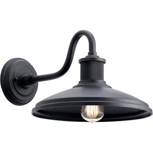 KICHLER Allenbury 12" 1 Light Outdoor Wall Light with Textured Black, 14" 1-Light