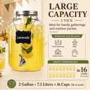 KIKCOIN 2 Gallon Glass Drink Dispensers for Parties with Stand 2 PCS (EXP 01/05/36)