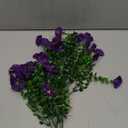 HyeFlora Artificial Flowers for Outdoors Fake Plants Outside Decoration, 12 Bundles Silk Purple Morning Glory with Eucalyptus UV Resistant Look Real Faux Flower for Planter Front Door Porch Patio Yard