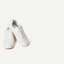 Amazon Essentials Unisex Kids' Low Top Lace Up Court Sneakers for Boys and Girls, White, 7 Big Kid