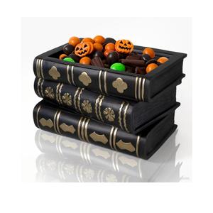 Books Halloween Decorations Indoor Gothic Decor Flower Pot Candy Bowl Snack Storage Box Dark Academia Bookshelf Decor for Book Lovers