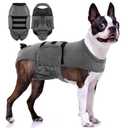 PUMYPOREITY Dog Diaper with Suspender, Escape-Proof Anti-Harassment Garment for Heat Cycle, Incontinence, Puppy Training, Senior Dog, M, Grey