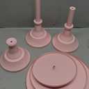 HBlife 3-PCS Pink Cake Stand Set (8"/10"/12" Plate) for 6-10 Inch Cakes, Perfect Dessert Table Display Set, Cupcake&Cake Stands for Party, Wedding, Birthday, Baby Shower, Anniversary (Metal)