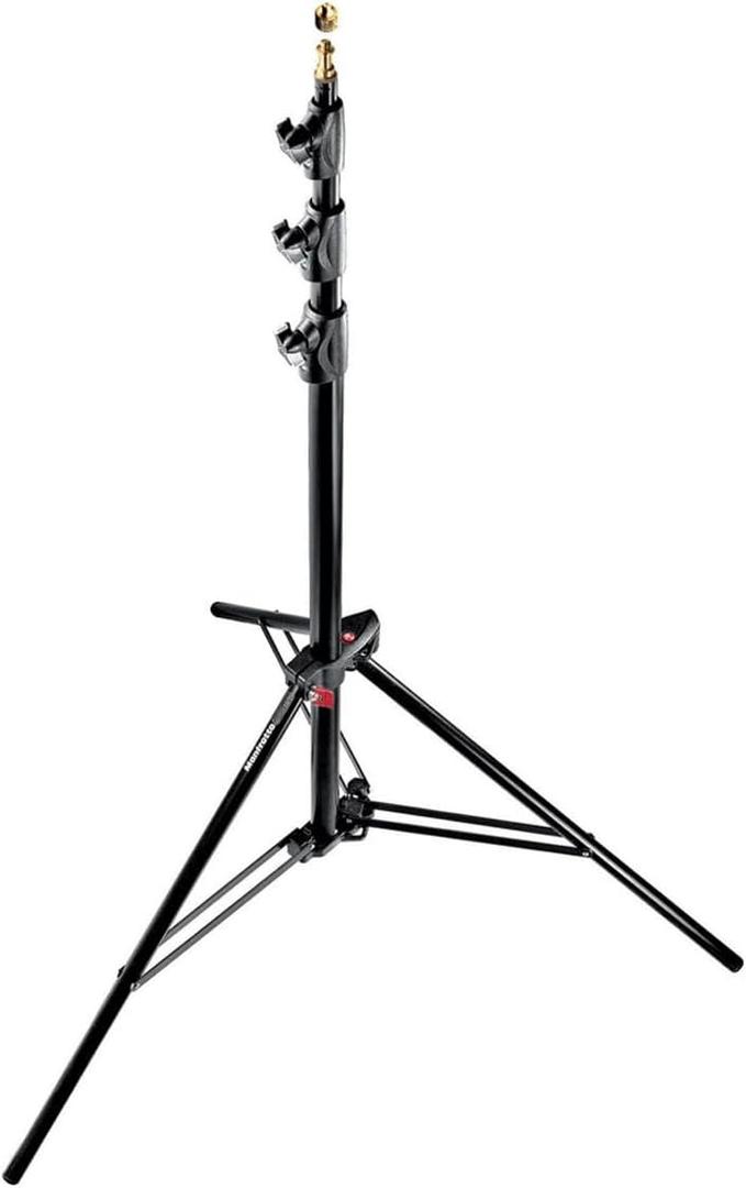 Manfrotto 1004BAC 144" Air Cushioned Aluminum Master Light Stand with 4 Sections & 3 Risers, Black
