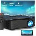 NexiGo PJ20 Outdoor Movie Projector with WiFi and Bluetooth, Native 1080P, Dolby_Audio Sound Support, Compatible w/TV Stick,iOS,Android,Laptop,Console 