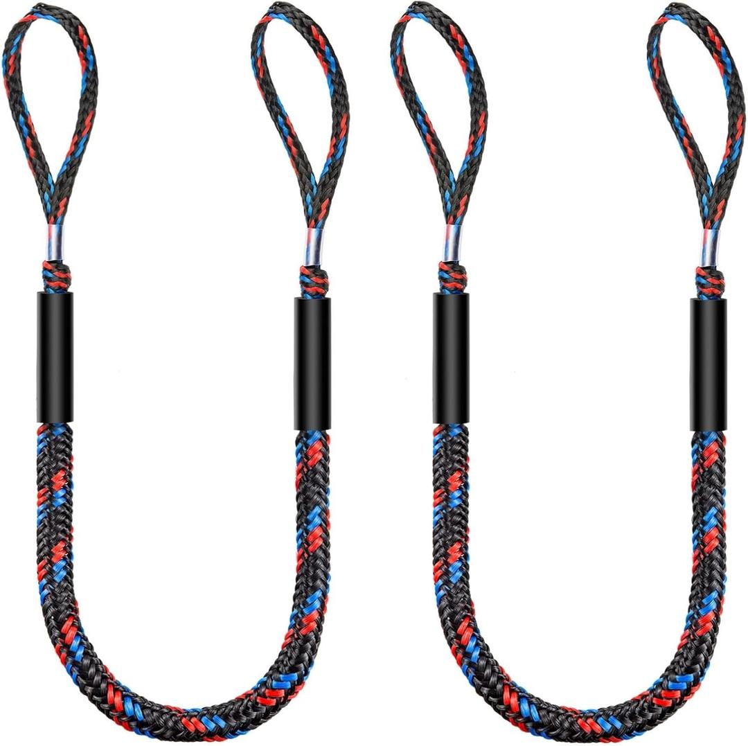 Boat Bungee Dock Lines, Boating Gifts for Men, Boat Accessories, Pontoon Accessories, Mooring Lines for Bass Boat, 4 Feet